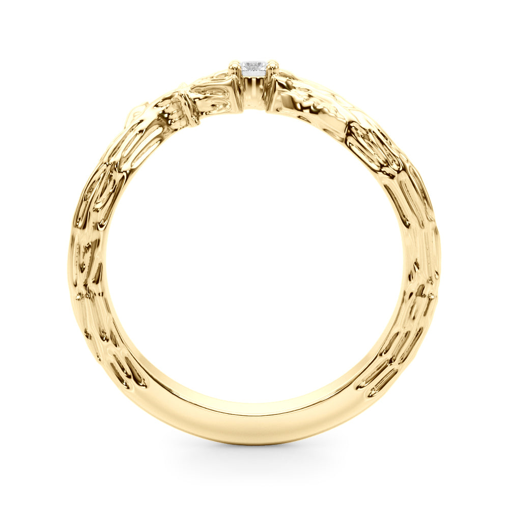 Leaf Inspired Diamond Wedding Band in 14K Gold, 18K Gold, or Platinum – 0.25 CTW