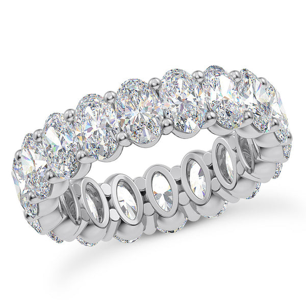 5.26 Carat Lab Grown Oval Diamond Eternity Band in 14K White Gold | EVS1 Clarity