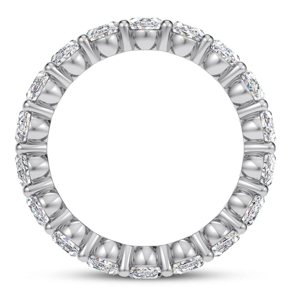 5.26 Carat Lab Grown Oval Diamond Eternity Band in 14K White Gold | EVS1 Clarity