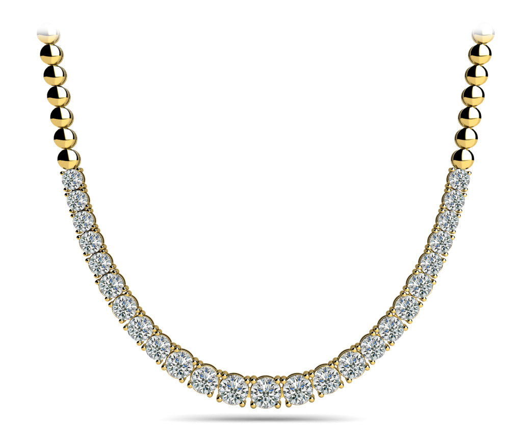 Lab Grown Diamond Half Eternity Tennis Necklace in 14K Gold | 6–8 Carats | 16" or 18"