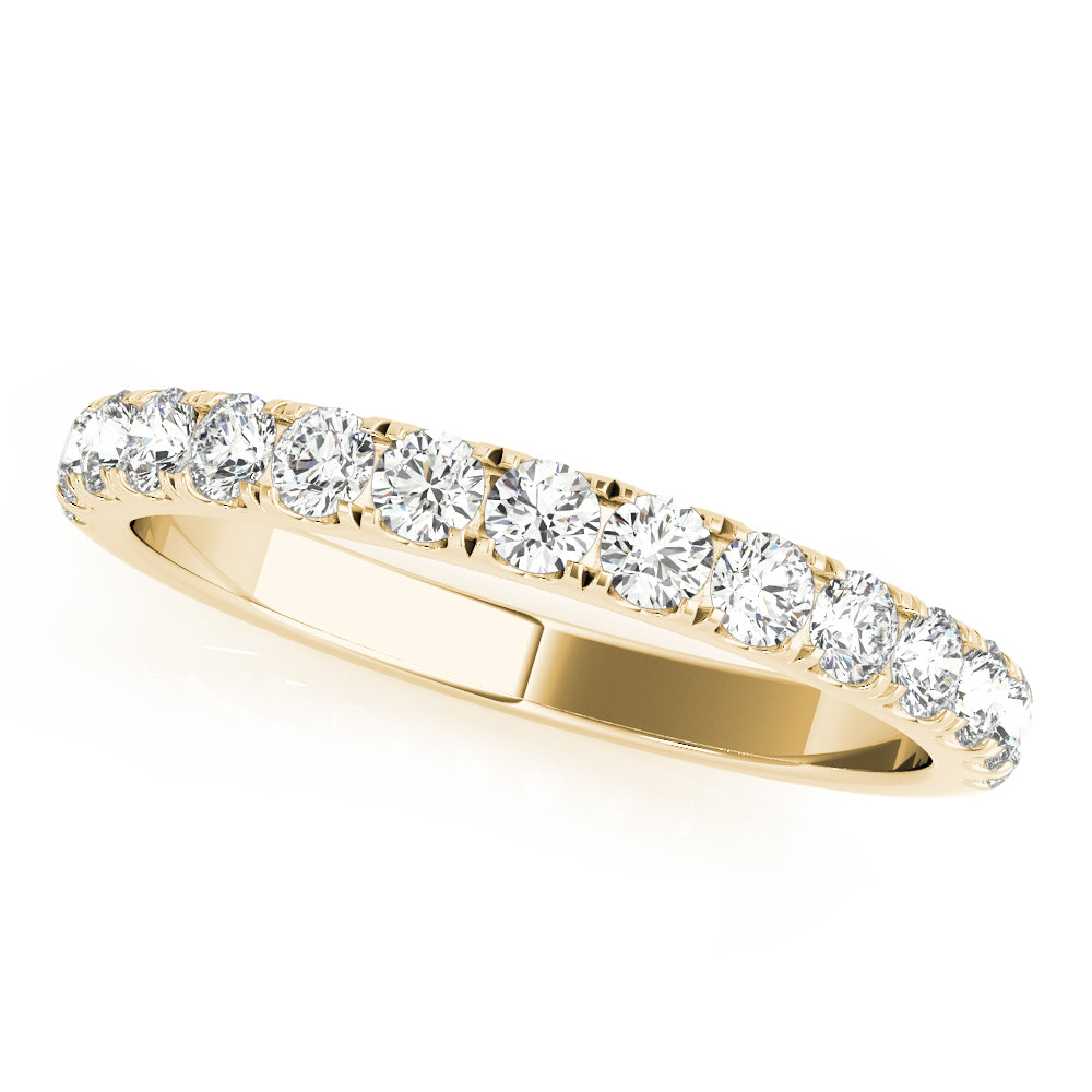 Straight Split Prong Round Diamond Wedding Band