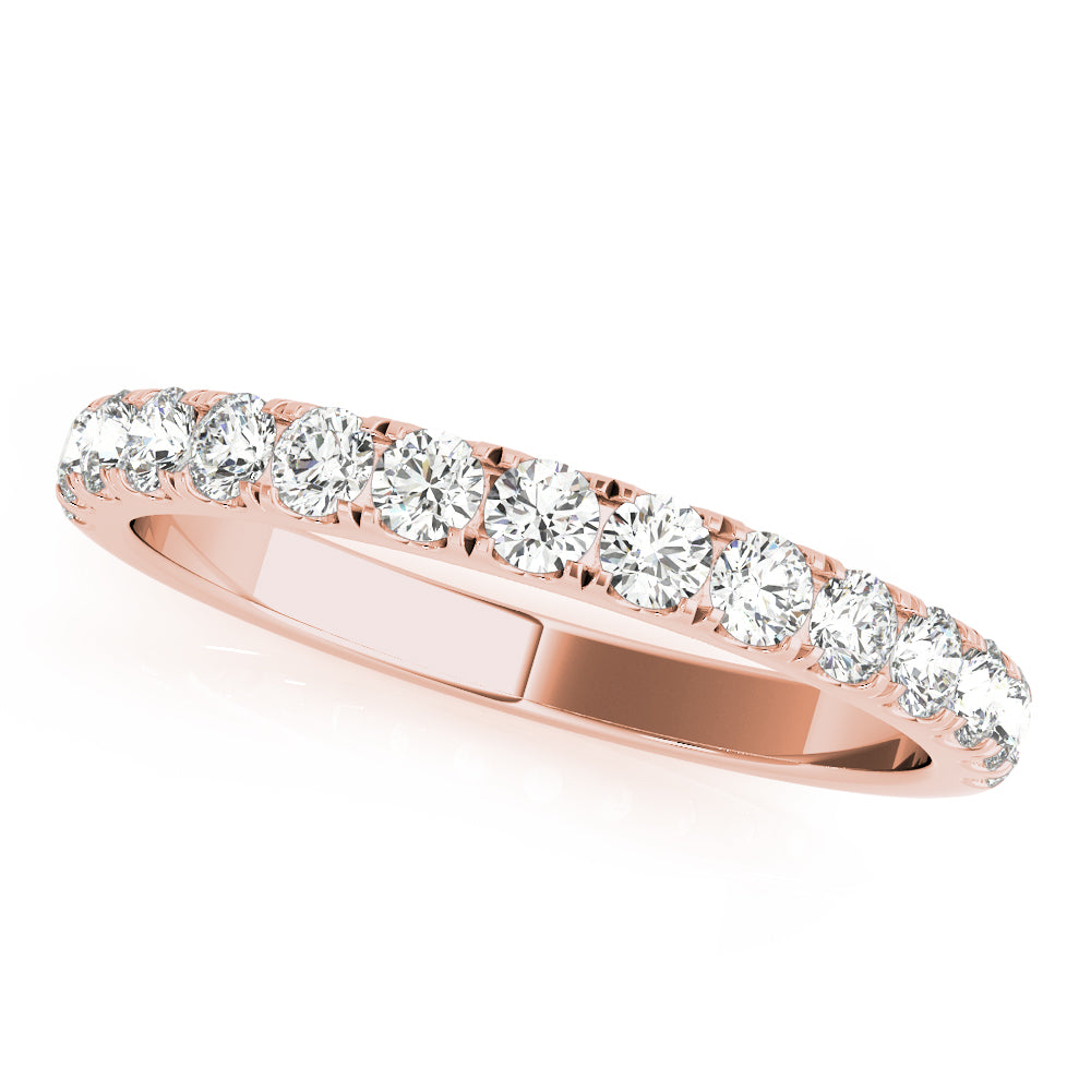 Straight Split Prong Round Diamond Wedding Band