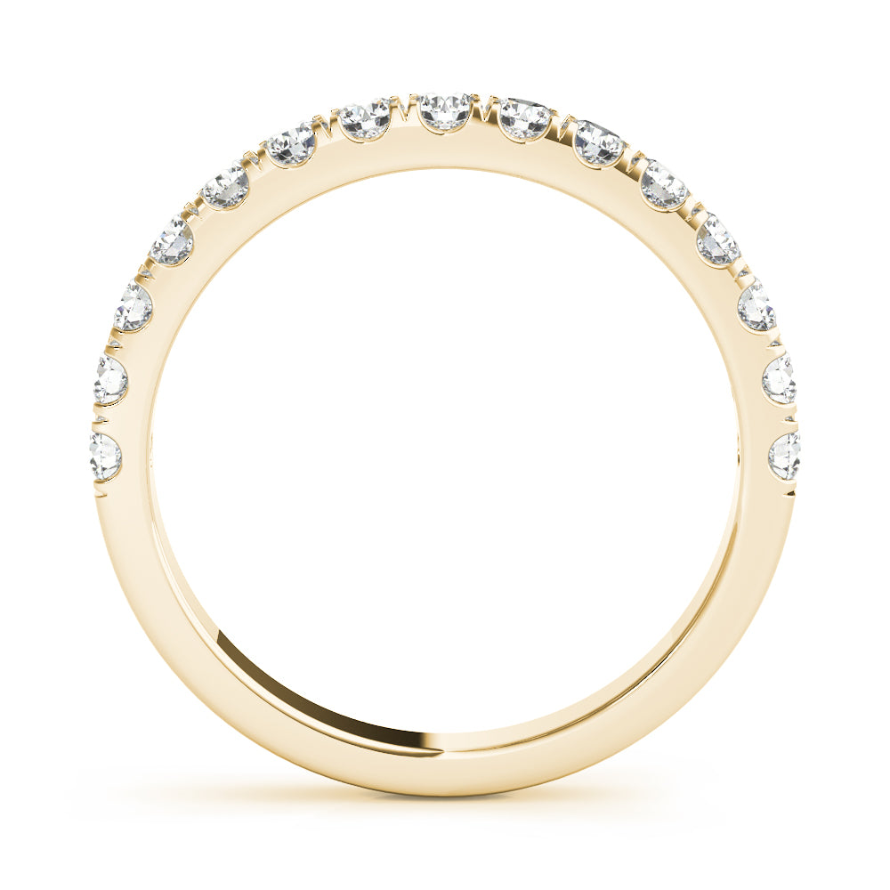 Straight Split Prong Round Diamond Wedding Band