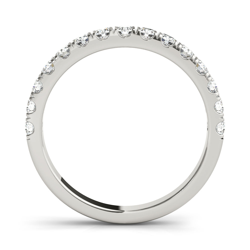 Straight Split Prong Round Diamond Wedding Band
