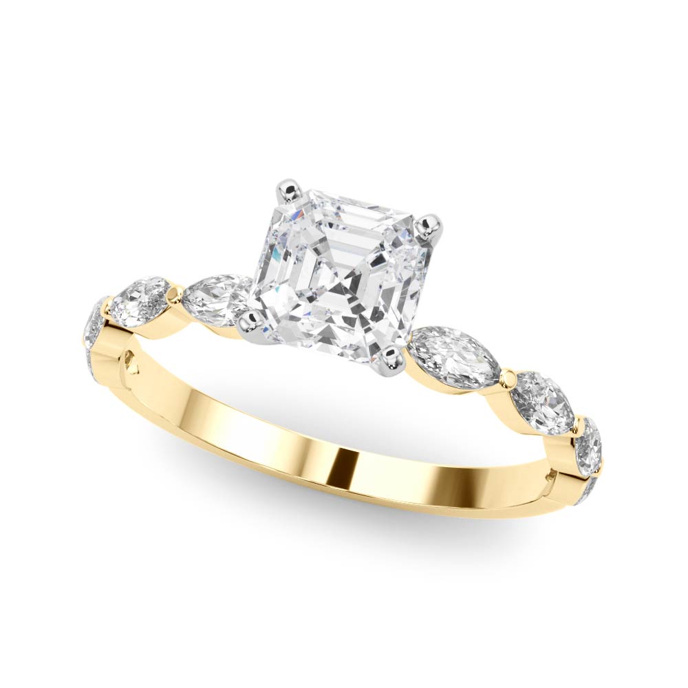 yellow gold | shape: asscher