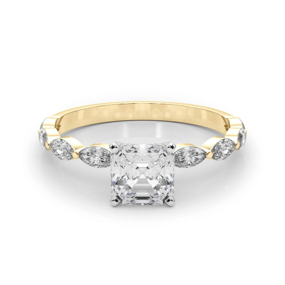 yellow gold | shape: asscher