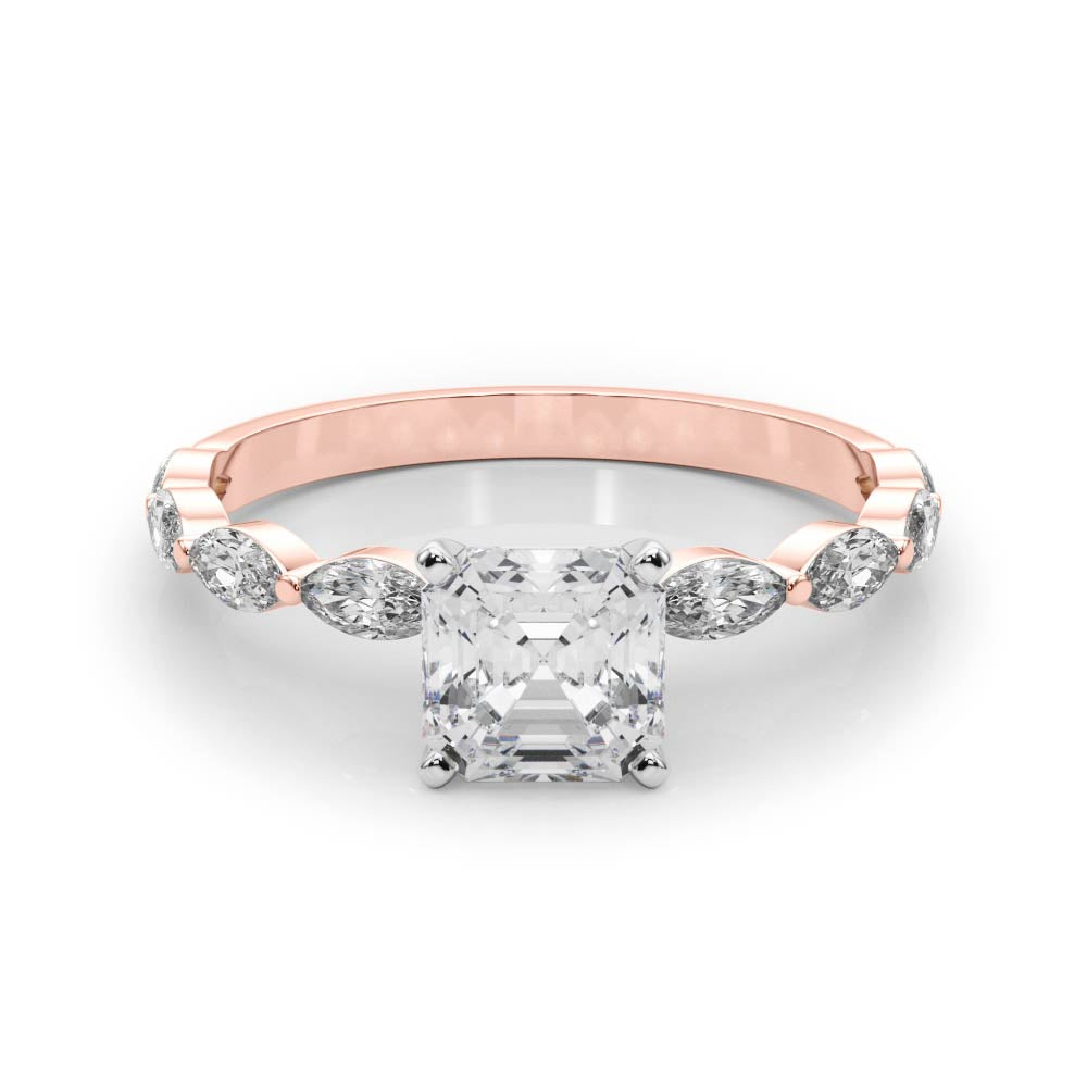 rose gold | shape: asscher