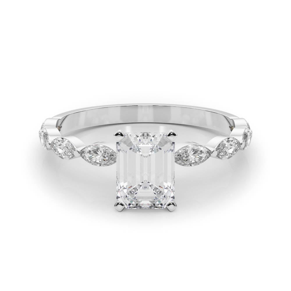 white gold, platinum | shape: emerald