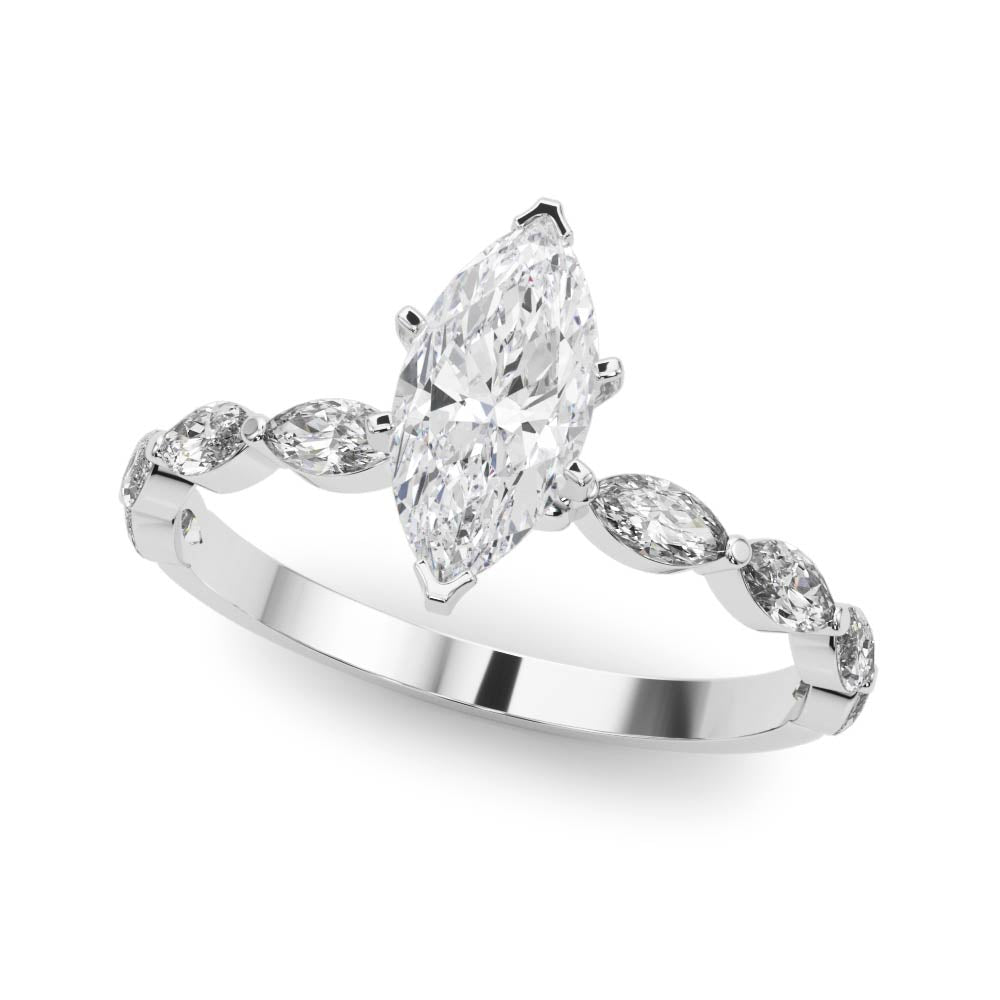 white gold, platinum | shape: marquise