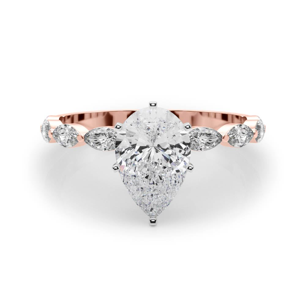 rose gold | shape: pear