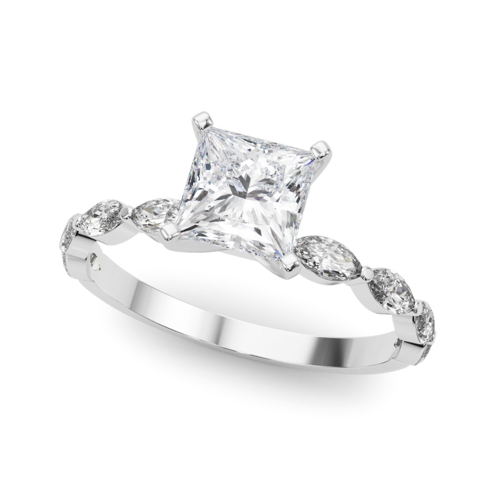 white gold, platinum | shape: princess