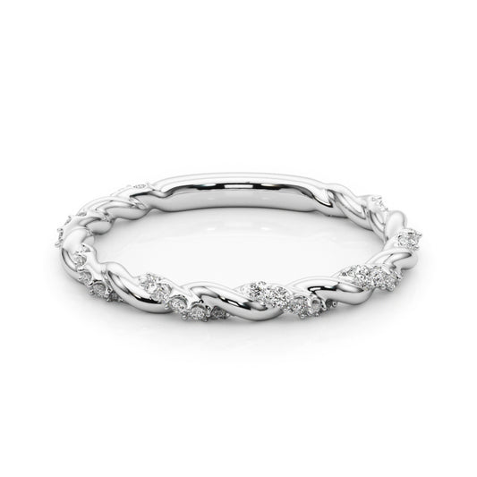 Twisting Round Diamond Wedding Band