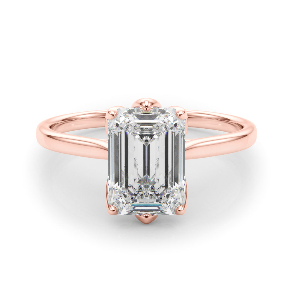 rose gold | shape: emerald