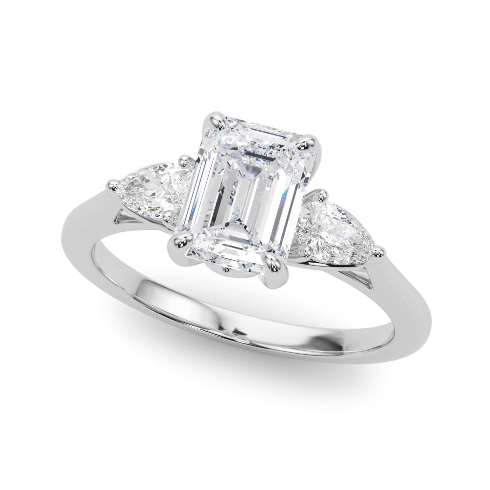 white gold, platinum | shape: emerald