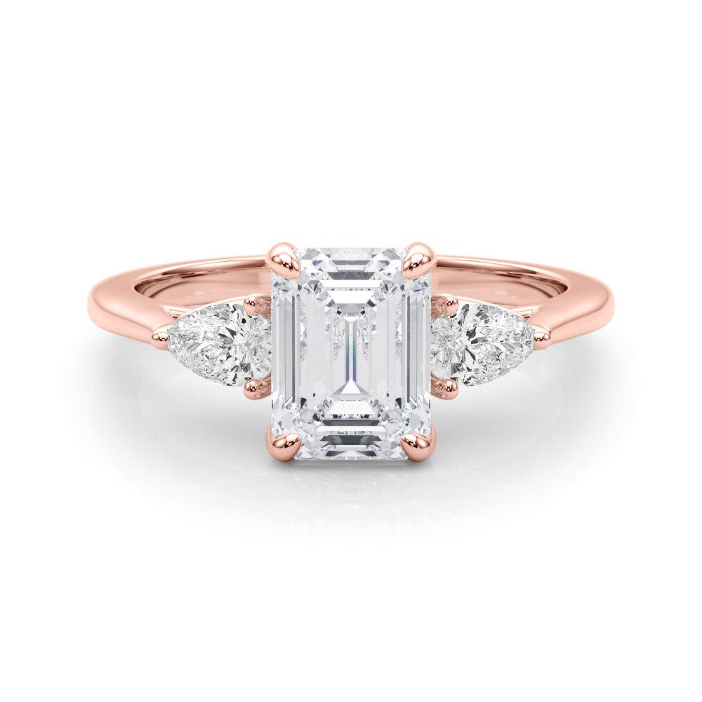 rose gold | shape: emerald