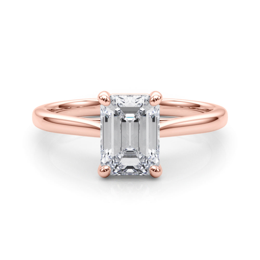 rose gold | shape: emerald