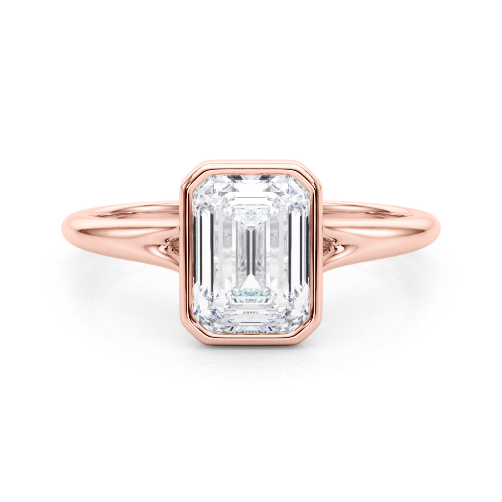 rose gold | shape: emerald