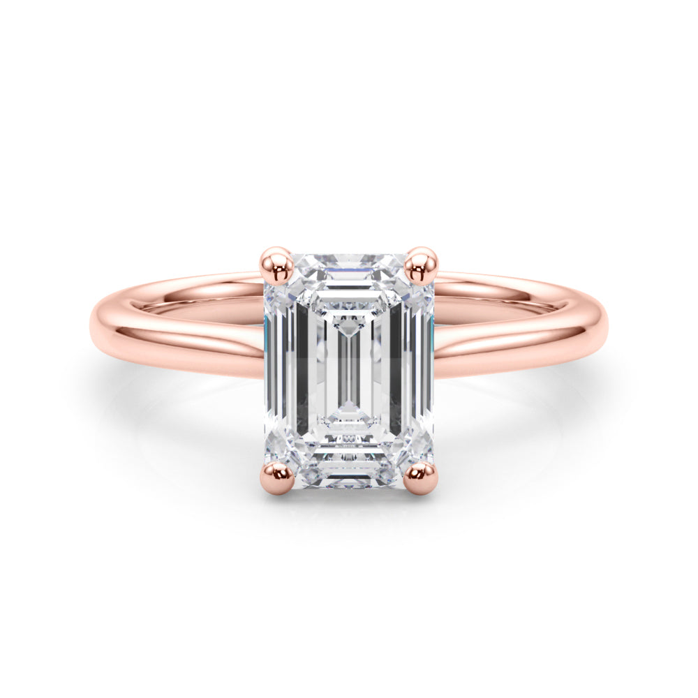 rose gold | shape: emerald