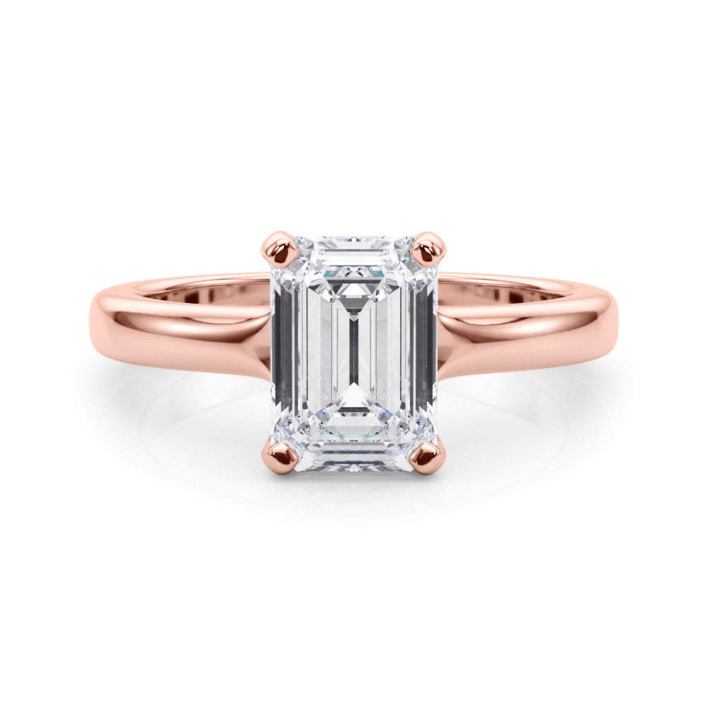 rose gold | shape: emerald