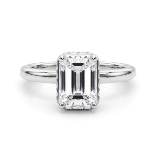 white gold, platinum | shape: emerald