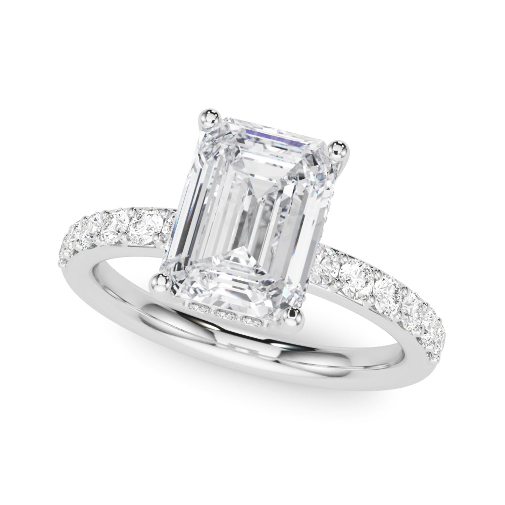 white gold, platinum | shape: emerald