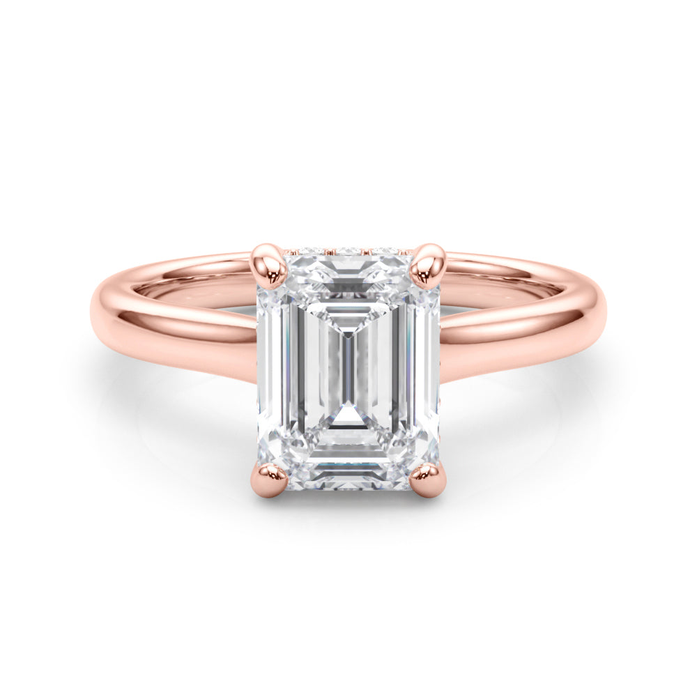 rose gold | shape: emerald