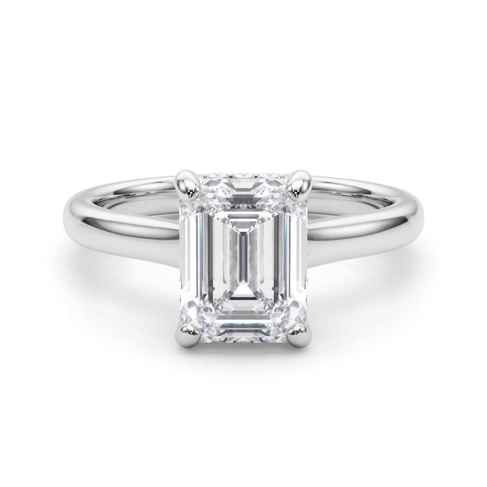 white gold, platinum | shape: emerald