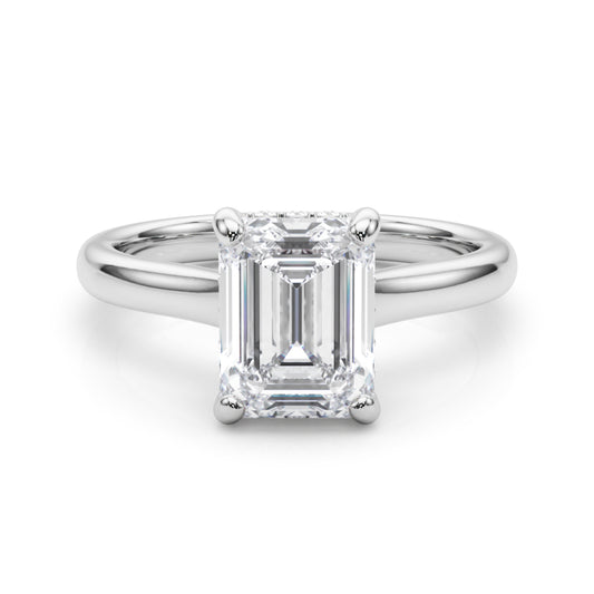 white gold, platinum | shape: emerald