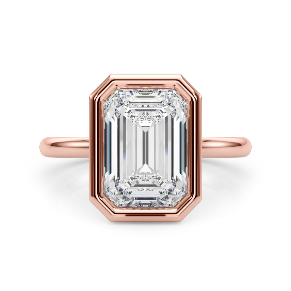 rose gold | shape: emerald