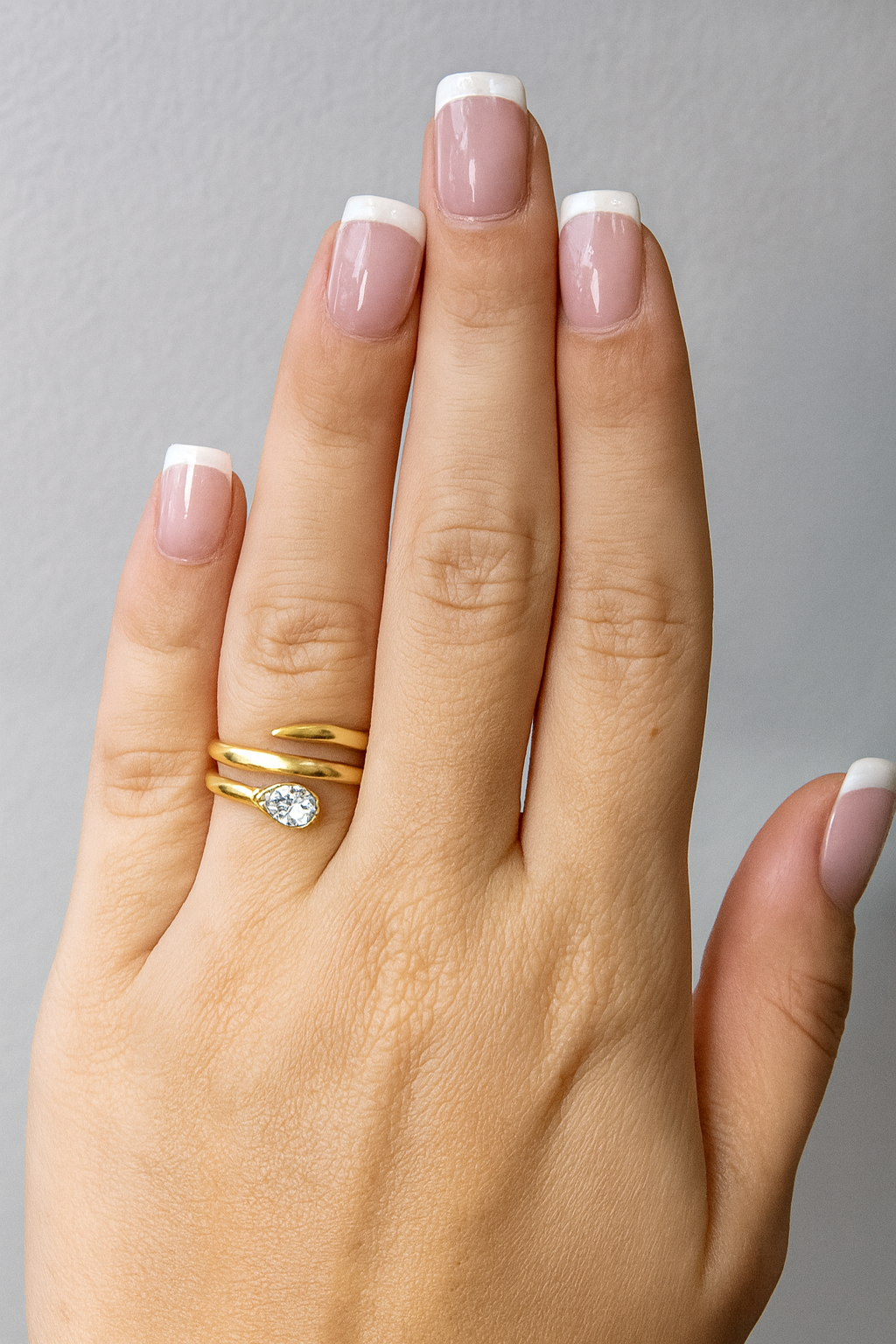 14K Gold Pear-Shaped Diamond Wrap Ring (0.29 Carat) – Bezel-Set Solitaire Band in White, Yellow, or Rose Gold