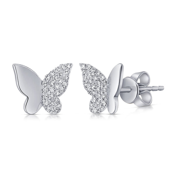 OKGs Collection Diamond Butterfly Stud Earrings