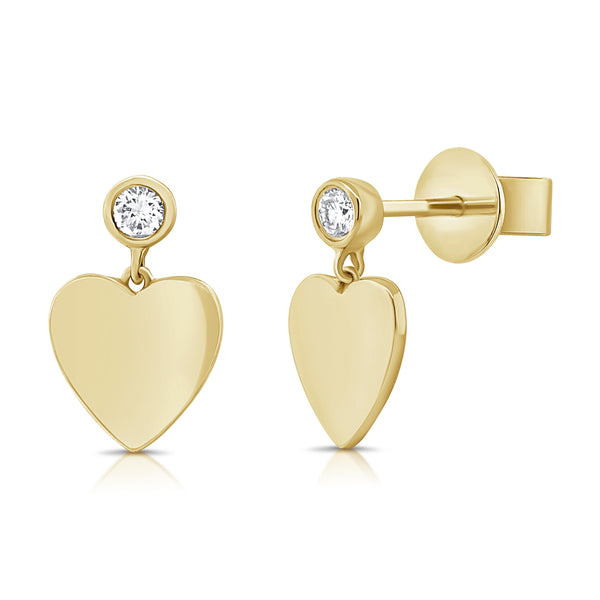 14K Gold Heart Stud