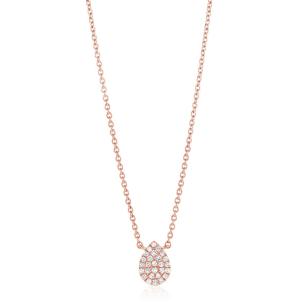 14K Gold Pear-Shaped Diamond Pendant Necklace – 0.09 Carats