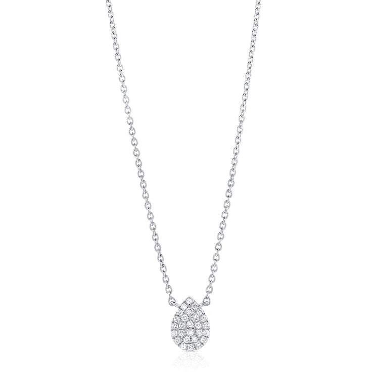 14K Gold Pear-Shaped Diamond Pendant Necklace – 0.09 Carats