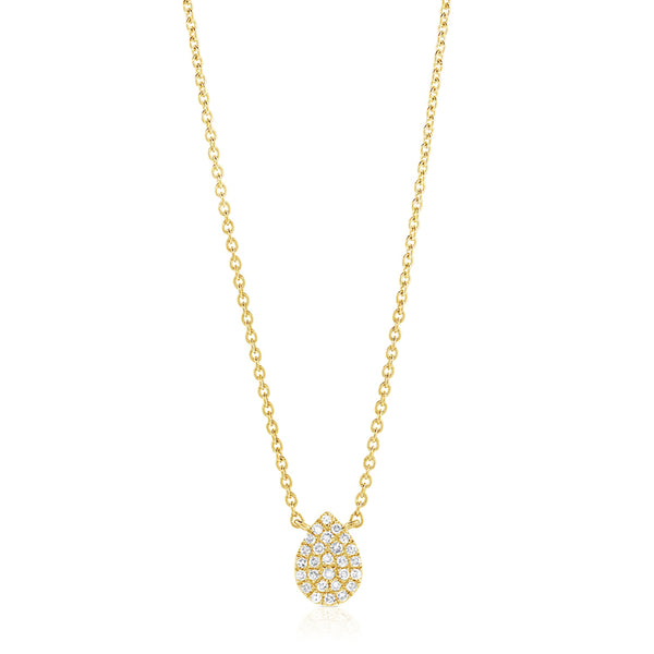 14K Gold Pear-Shaped Diamond Pendant Necklace – 0.09 Carats