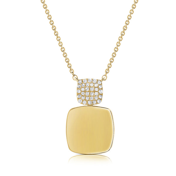 Elegant 14K Gold Pendant Necklace with Diamond Accents