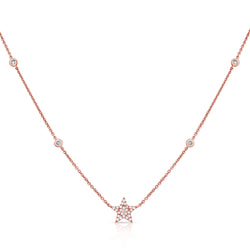 14K Gold Star Pendant with Dazzling Diamonds