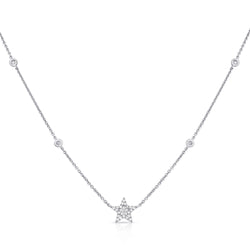 14K Gold Star Pendant with Dazzling Diamonds