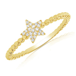 Diamond Star Ring made in 14K Gold