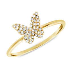 Butterfly Diamond Ring in 14K Rose Gold