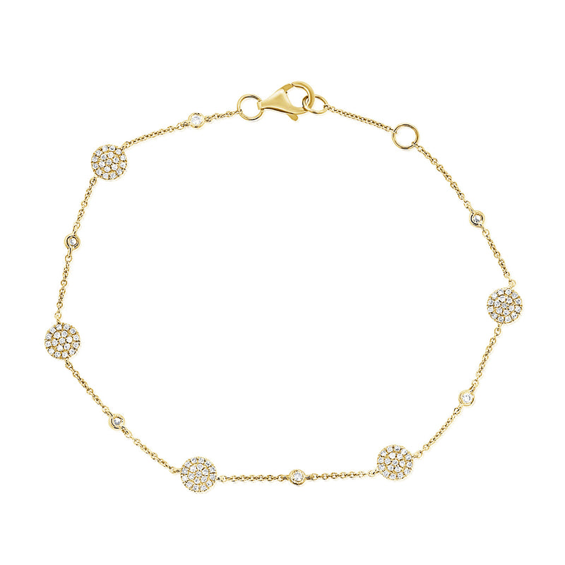 Diamond Circle Chain Bracelet made in 14K Gold