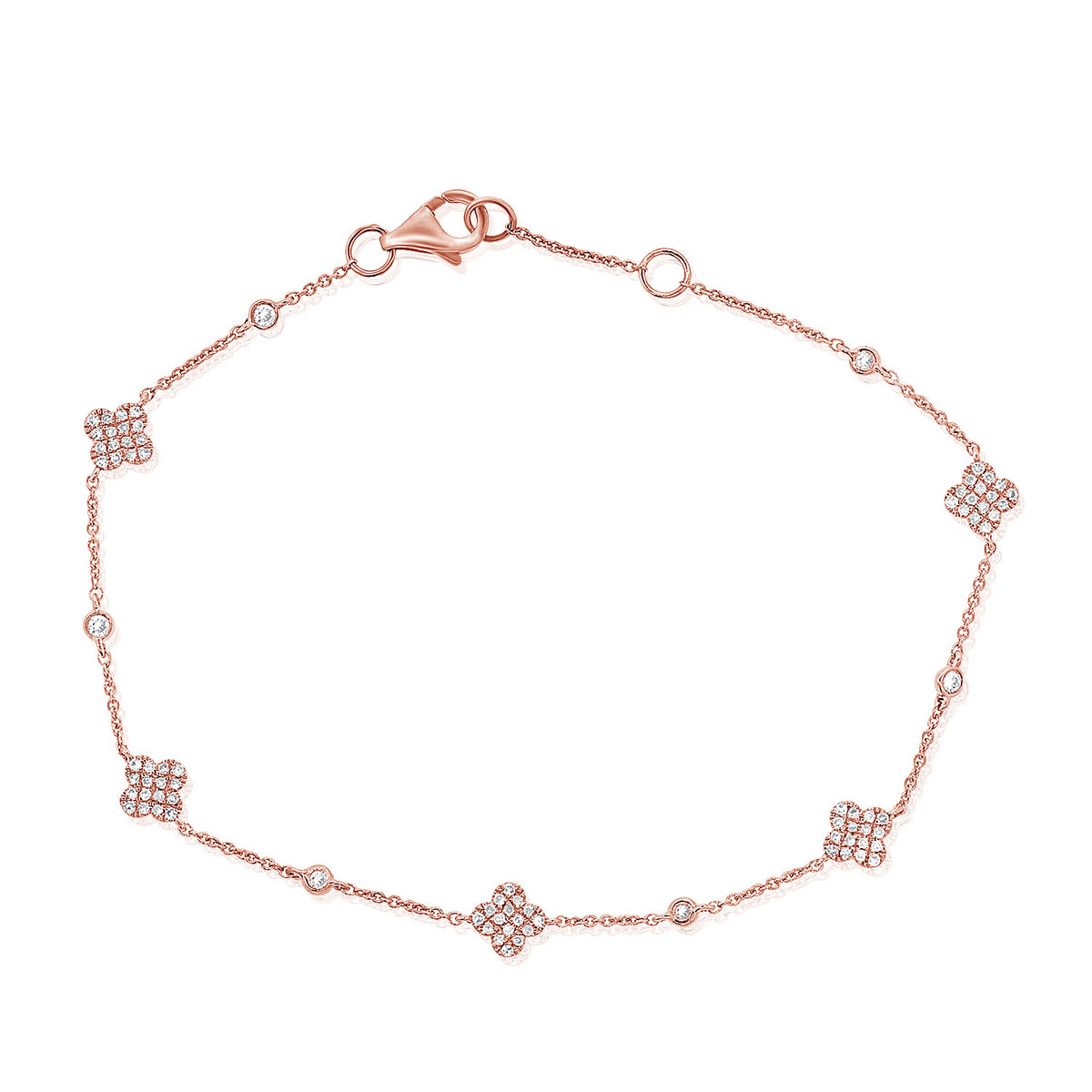 0.32CT Diamond Clover Chain Bracelet