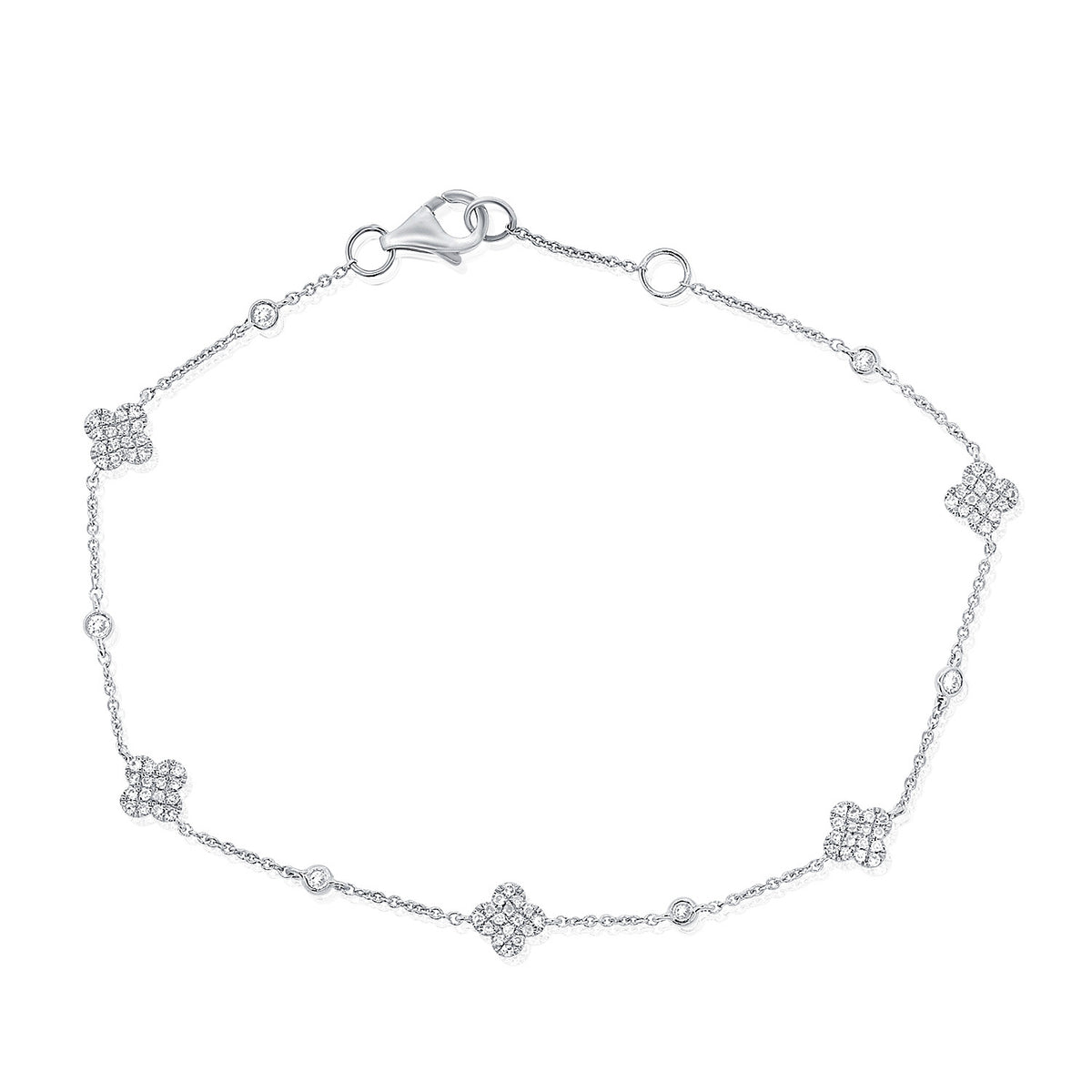 0.32CT Diamond Clover Chain Bracelet