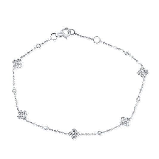 0.32CT Diamond Clover Chain Bracelet