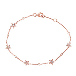 14K Gold Star Bracelet with Diamonds