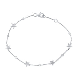 14K Gold Star Bracelet with Diamonds