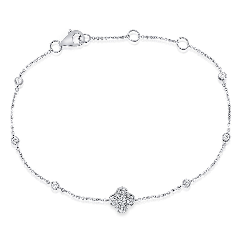 Single Diamond Clover Bracelet