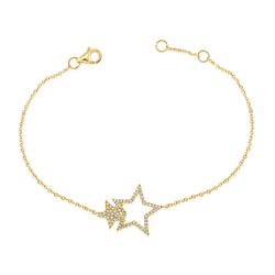 14K Gold Star Chain Bracelet