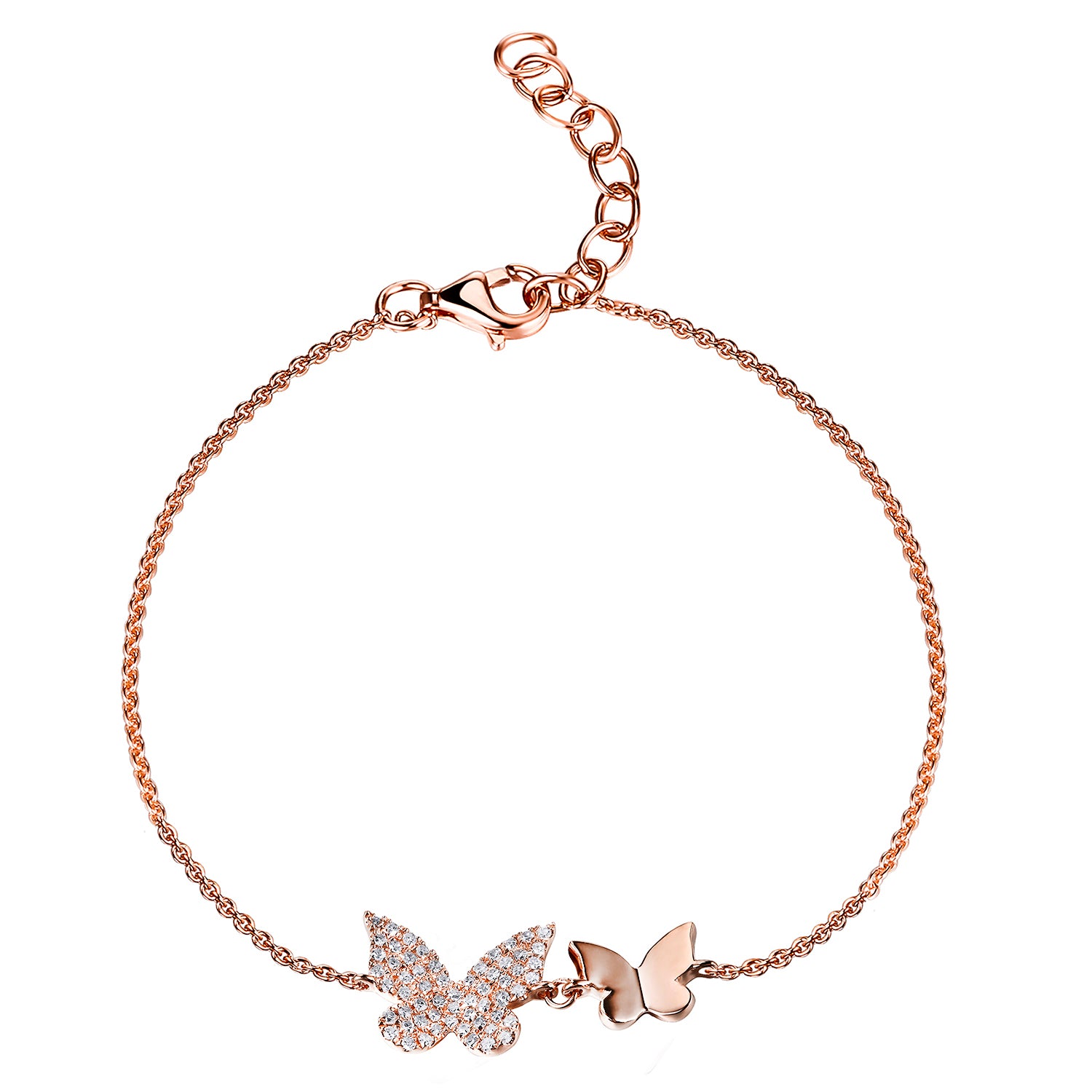 0.15CT Diamond Butterfly Chain Bracelet