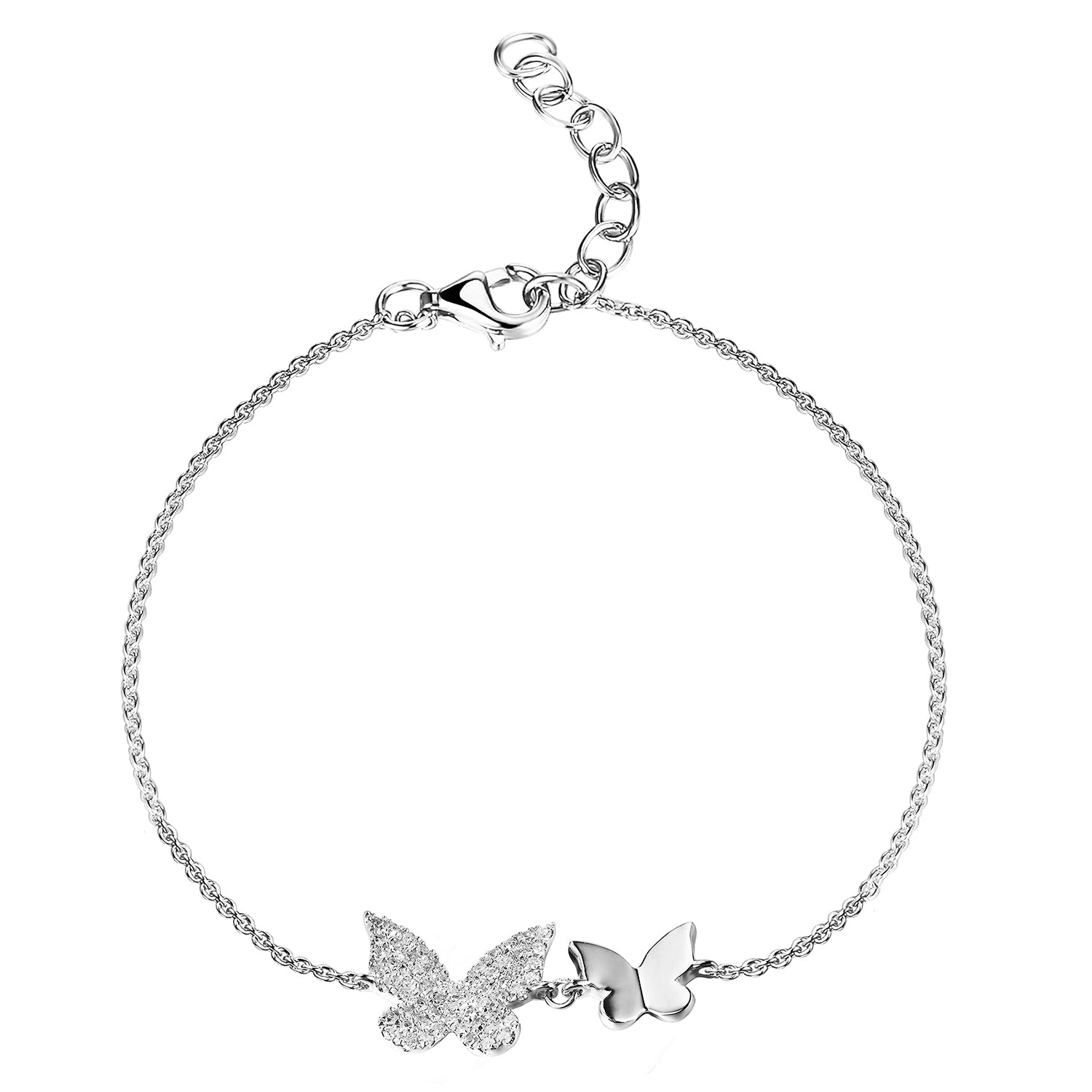 0.15CT Diamond Butterfly Chain Bracelet